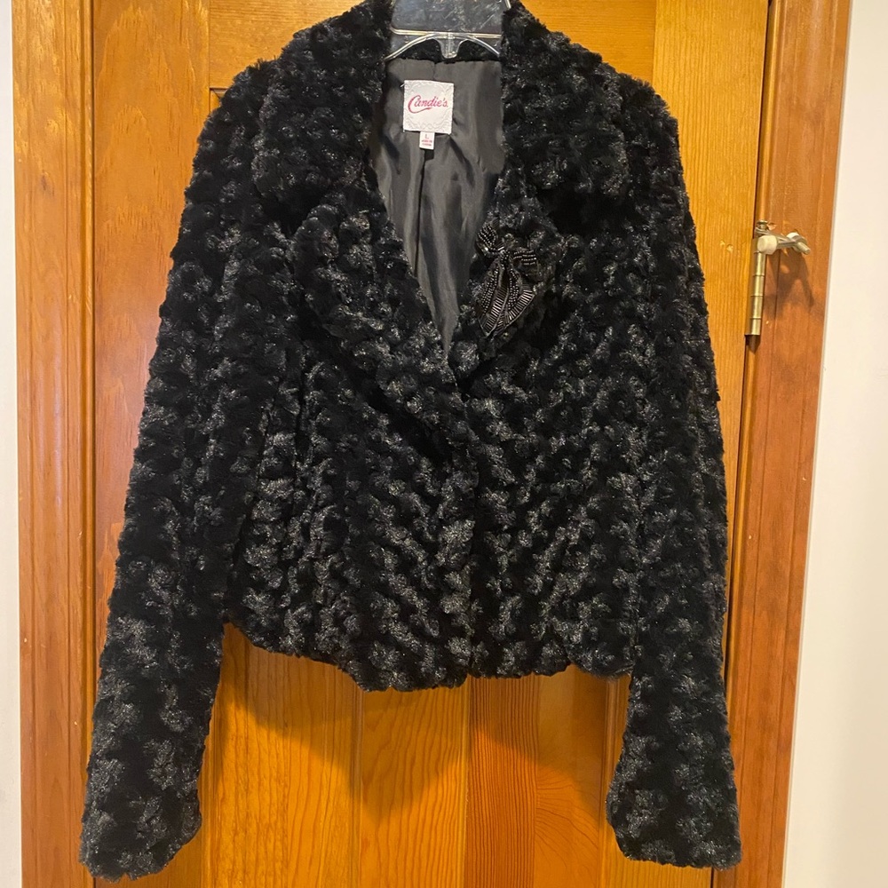 Candie's Black Teddy Jacket